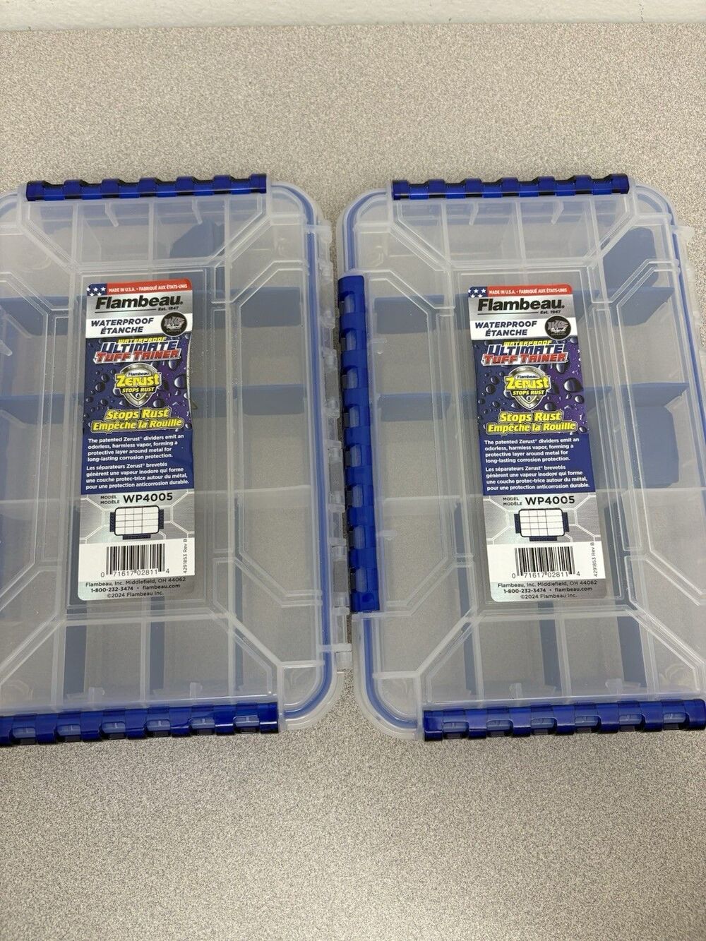 Flambeau Outdoors Lot Of 2 Plastic Fishing Storage Tackle Boxes, 16 Divisions‎